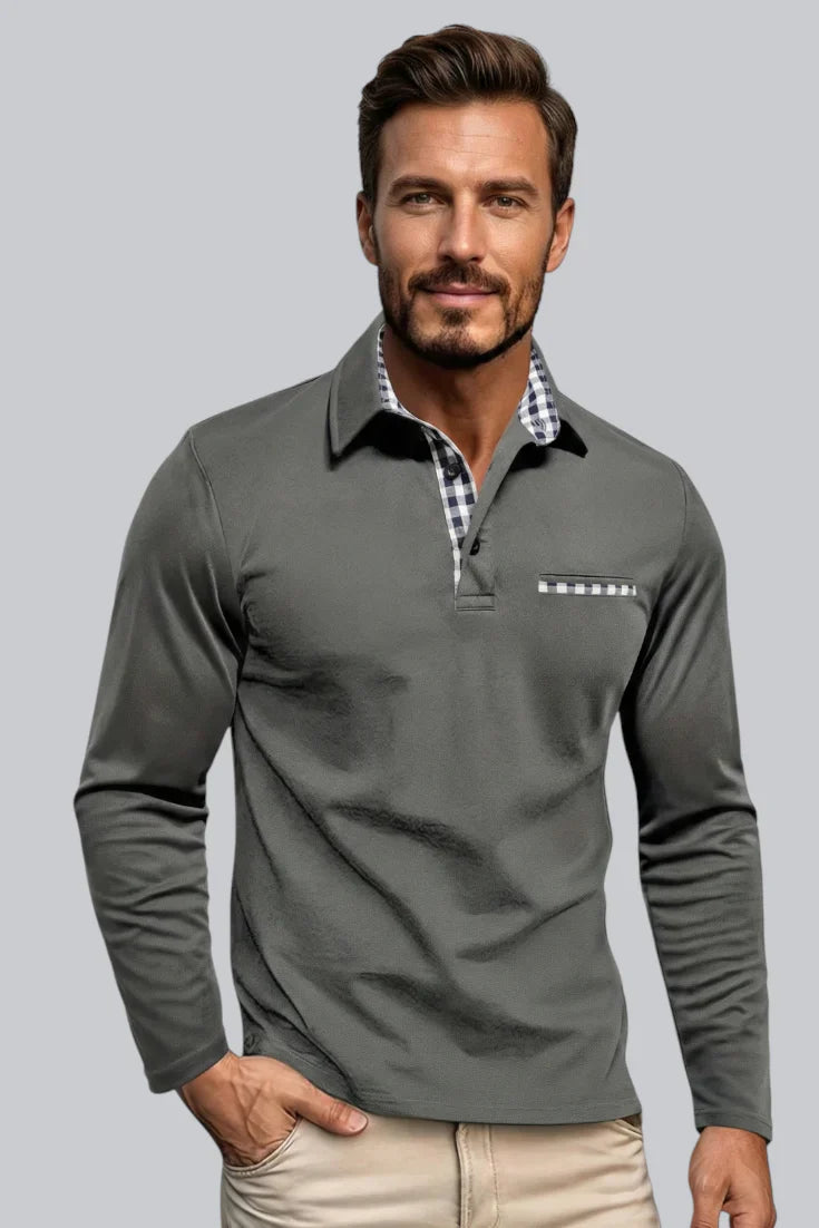 Calviro | Men’s Slim Fit Button-Neck Jumper