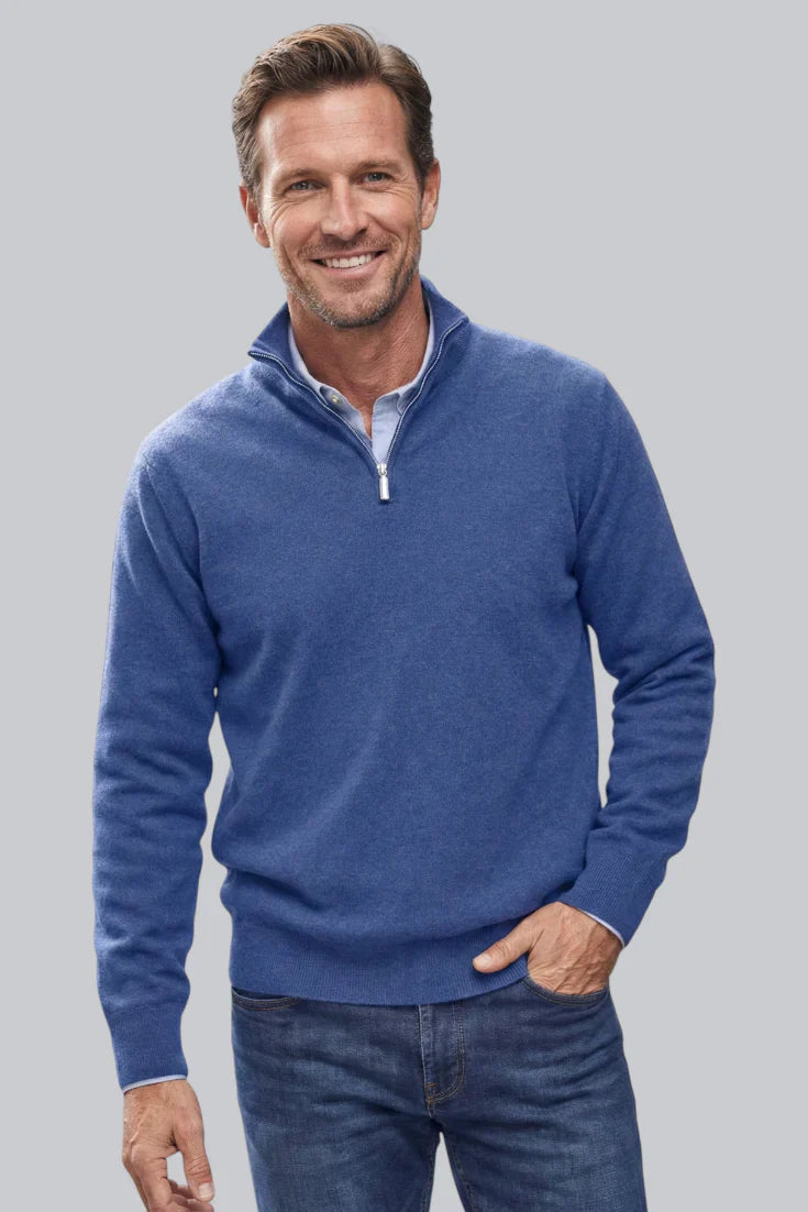 Eldric | Men’s Soft-Touch Zip-Neck Knitted Jumper