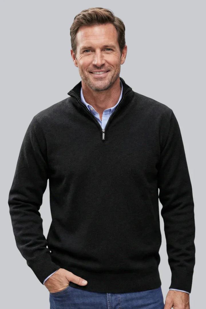 Eldric | Men’s Soft-Touch Zip-Neck Knitted Jumper